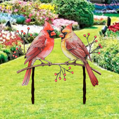 Cardinals Garden Metal Sign with Stake, Cardinal Garden Stake, Cardinal Signs, Cardinal Metal Sign Cardinal Art Yard Art Garden Decoration