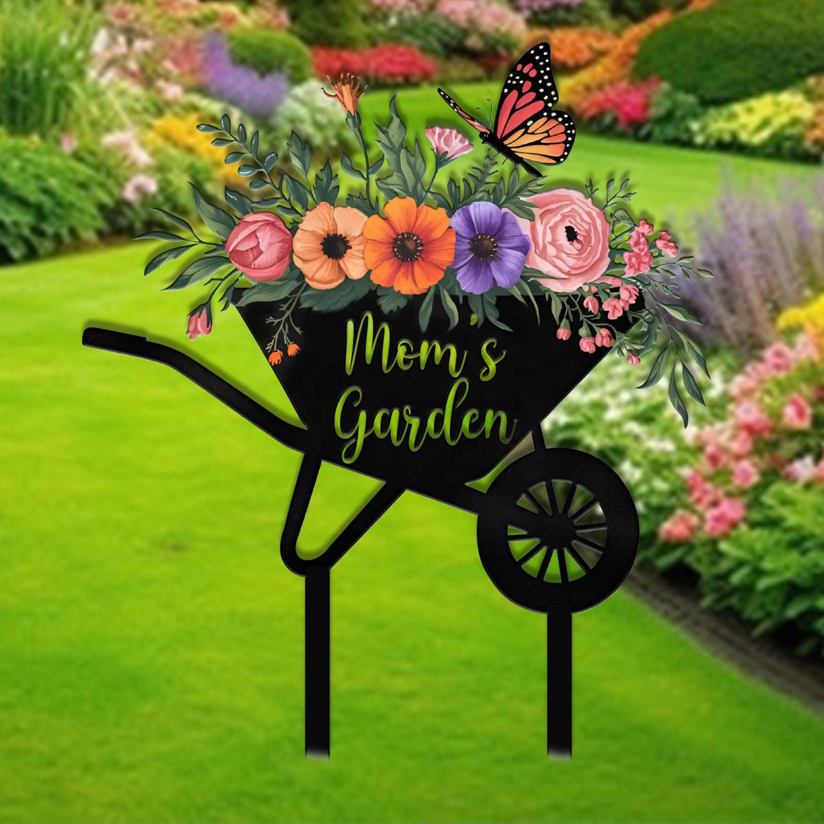 Personalized Garden Sign With Stake, Custom Garden Name Sign,Outdoor Decor,Garden Flower Sign,Metal Yard Sign,Garden Decor Housewarming Gift