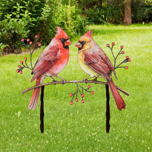Cardinals Garden Metal Sign with Stake, Cardinal Garden Stake, Cardinal Signs, Cardinal Metal Sign Cardinal Art Yard Art Garden Decoration