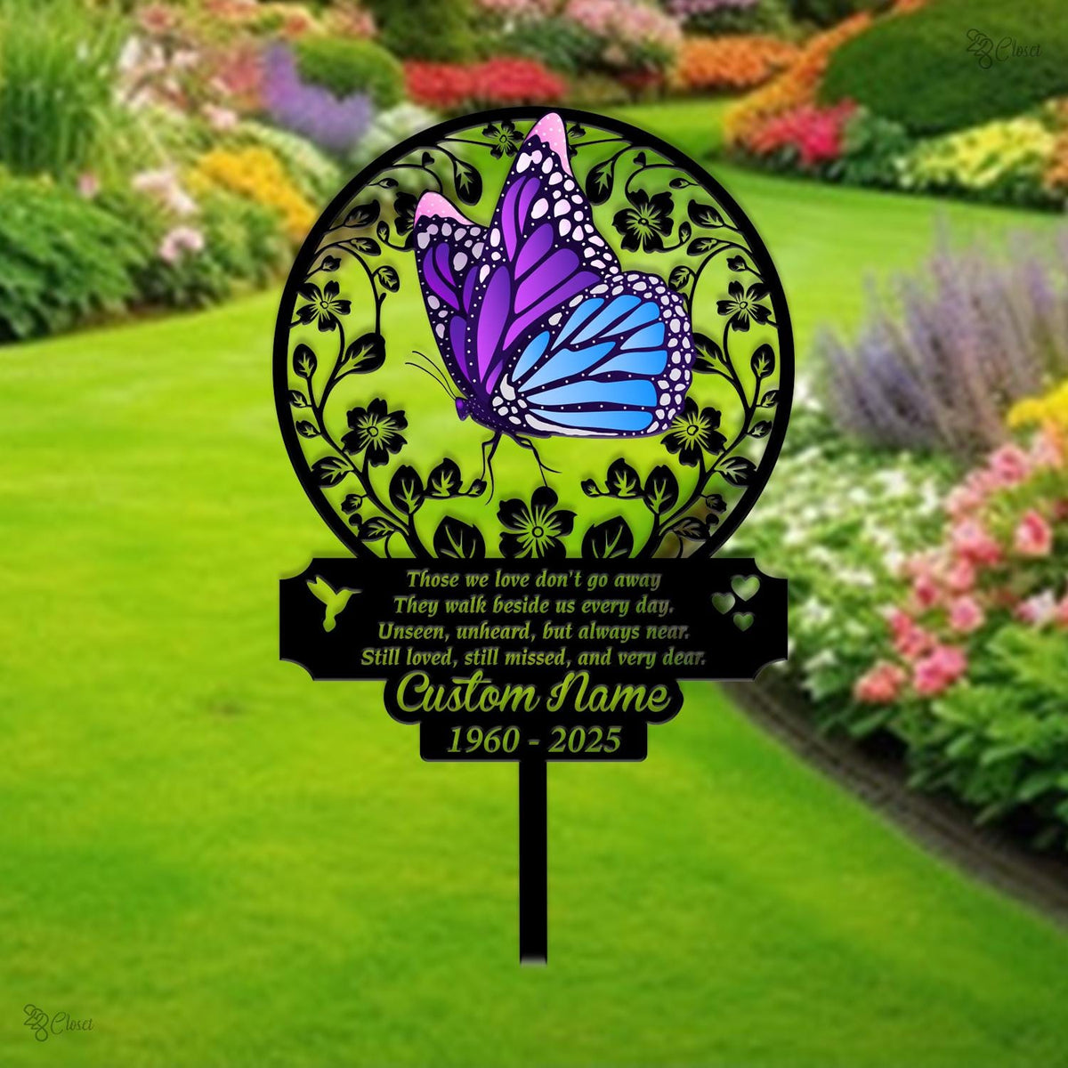 Personalized Butterfly Memorial Stake, Butterfly Sign In Loving Memorial, Remembrance Stake, Sympathy Gift, Outdoor Decor Grave Marker