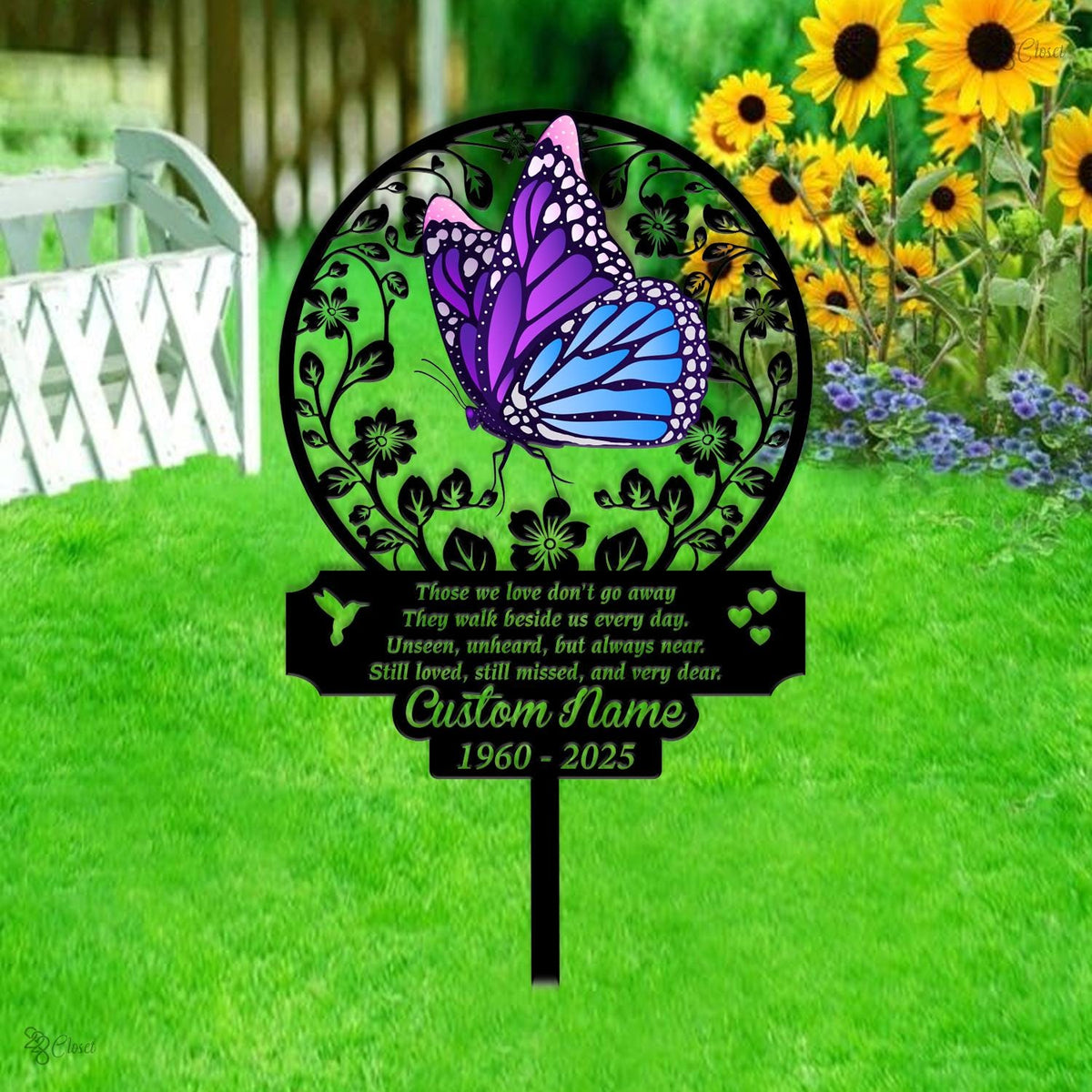Personalized Butterfly Memorial Stake, Butterfly Sign In Loving Memorial, Remembrance Stake, Sympathy Gift, Outdoor Decor Grave Marker