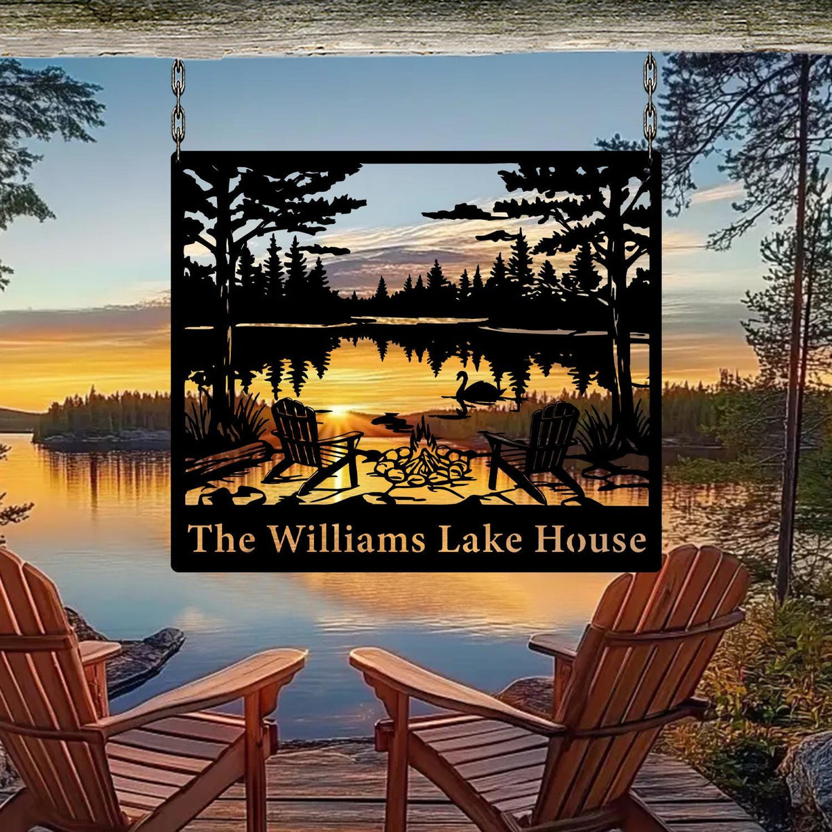 Custom Lake house Metal Wall Sign Art, Farmhouse Gift, Mountain House Sign, Family Name Sign, Last Name Metal, Wall Hanging, Indoor Outdoor