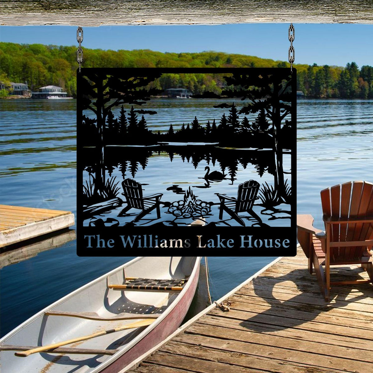 Custom Lake house Metal Wall Sign Art, Farmhouse Gift, Mountain House Sign, Family Name Sign, Last Name Metal, Wall Hanging, Indoor Outdoor