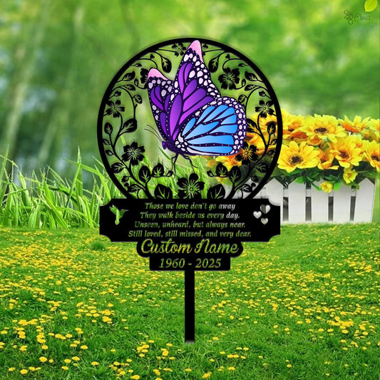 Personalized Butterfly Memorial Stake, Butterfly Sign In Loving Memorial, Remembrance Stake, Sympathy Gift, Outdoor Decor Grave Marker