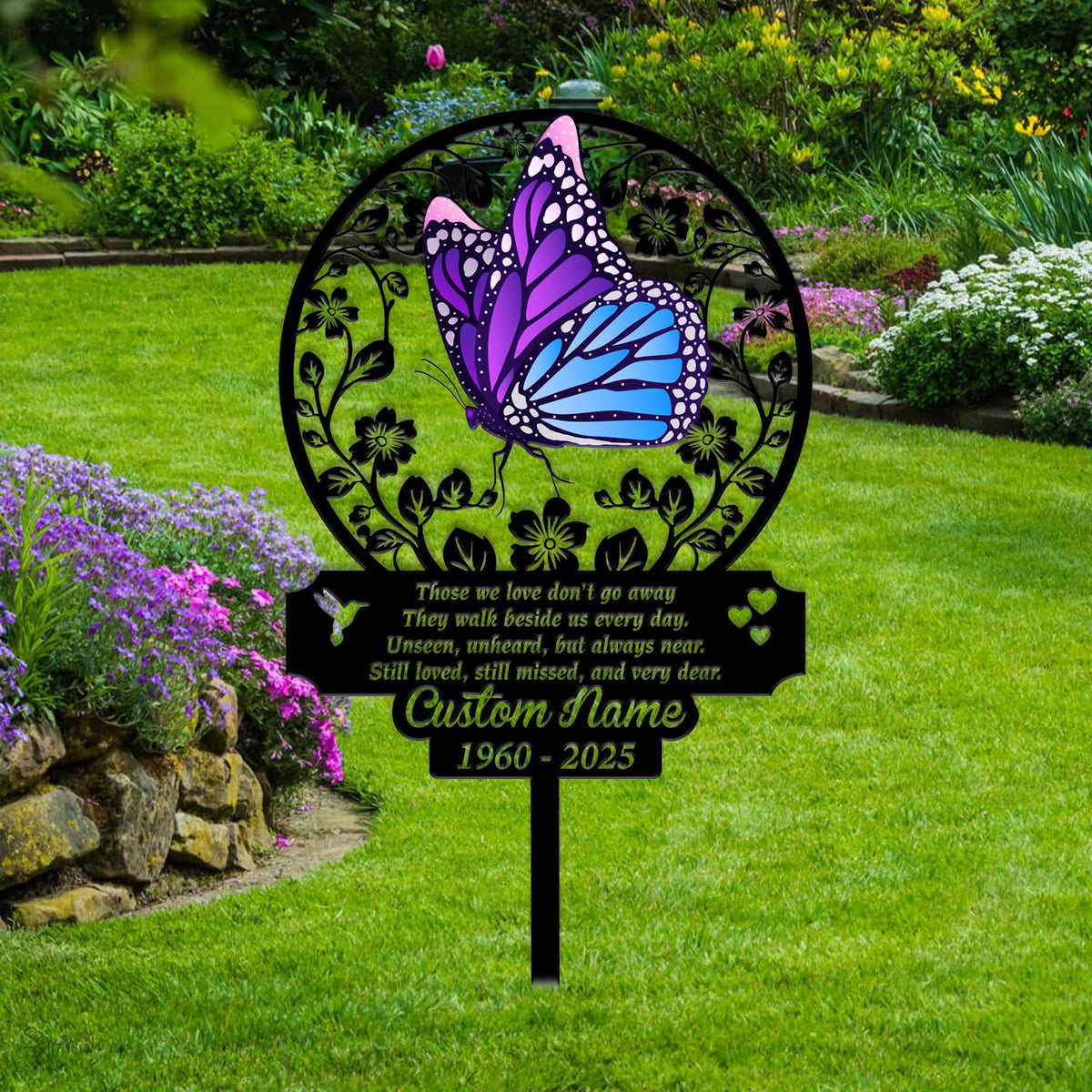 Personalized Butterfly Memorial Stake, Butterfly Sign In Loving Memorial, Remembrance Stake, Sympathy Gift, Outdoor Decor Grave Marker