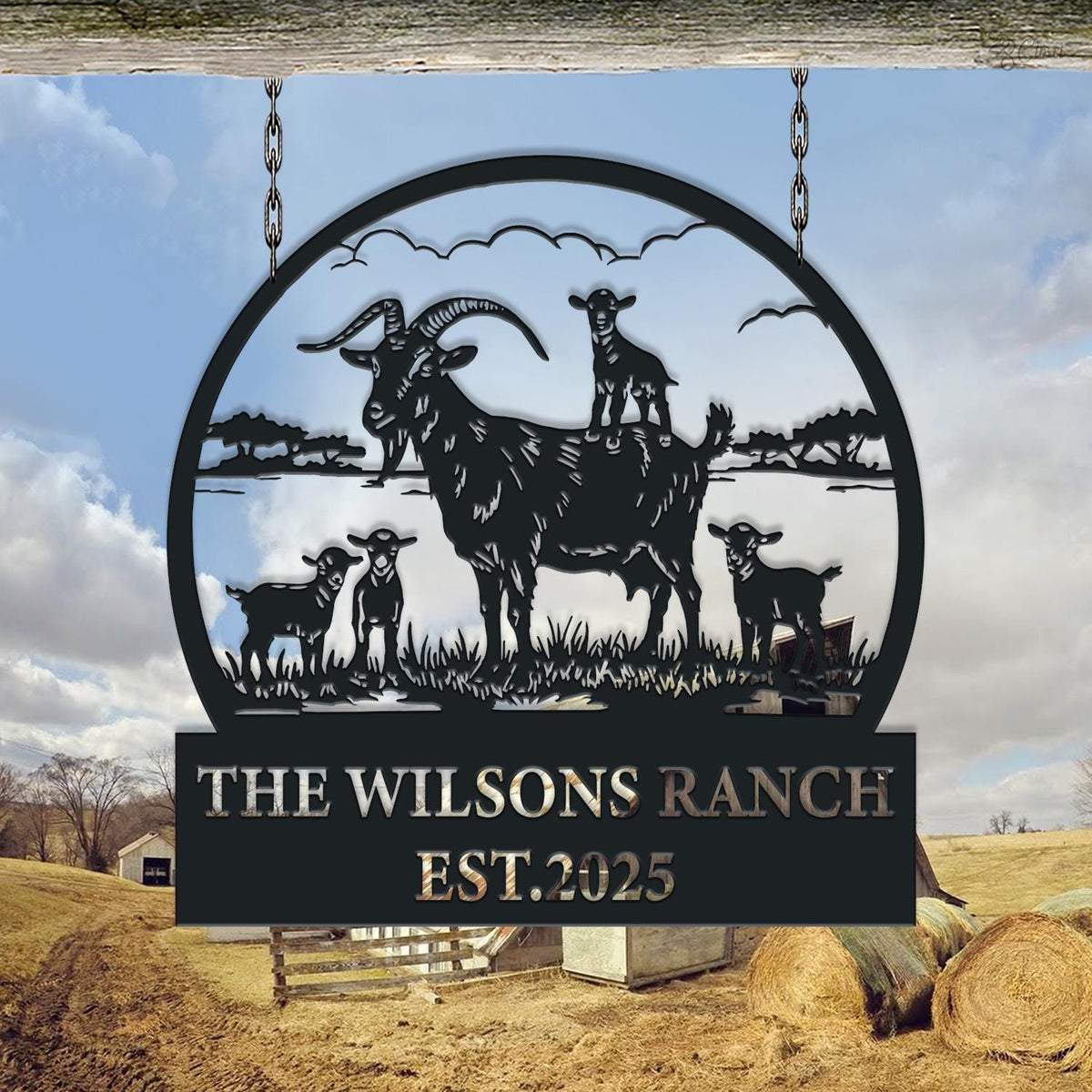 Custom Goat Farm Sign, Goat Ranch Metal Sign, Goat Sign, Goat Metal Sign Personalized, Farmhouse Wall Decor, Metal Barn Sign, Farmhouse Sign