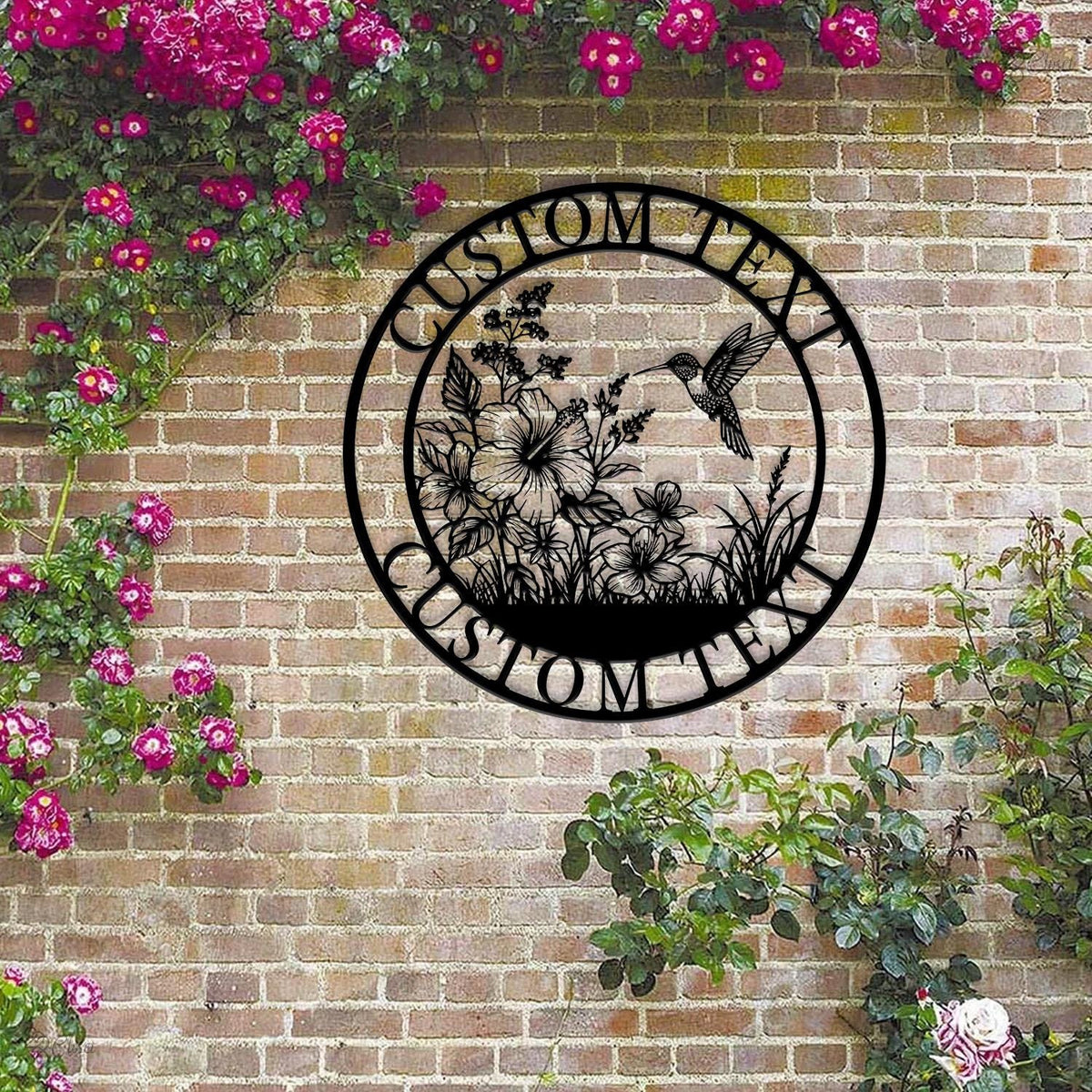 Custom Hummingbird Metal Sign Personalized Garden Wall Decor Hummingbird Metal Art Garden Name Sign Metal Hummingbird Sign Garden Decor