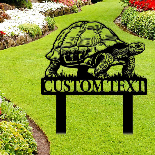 Personalized Tortoise Metal Sign , Custom Tortoise Metal Name Sign, Tortoise Garden Sign, Garden Decor, Turtle Memorial Stake Home Decor