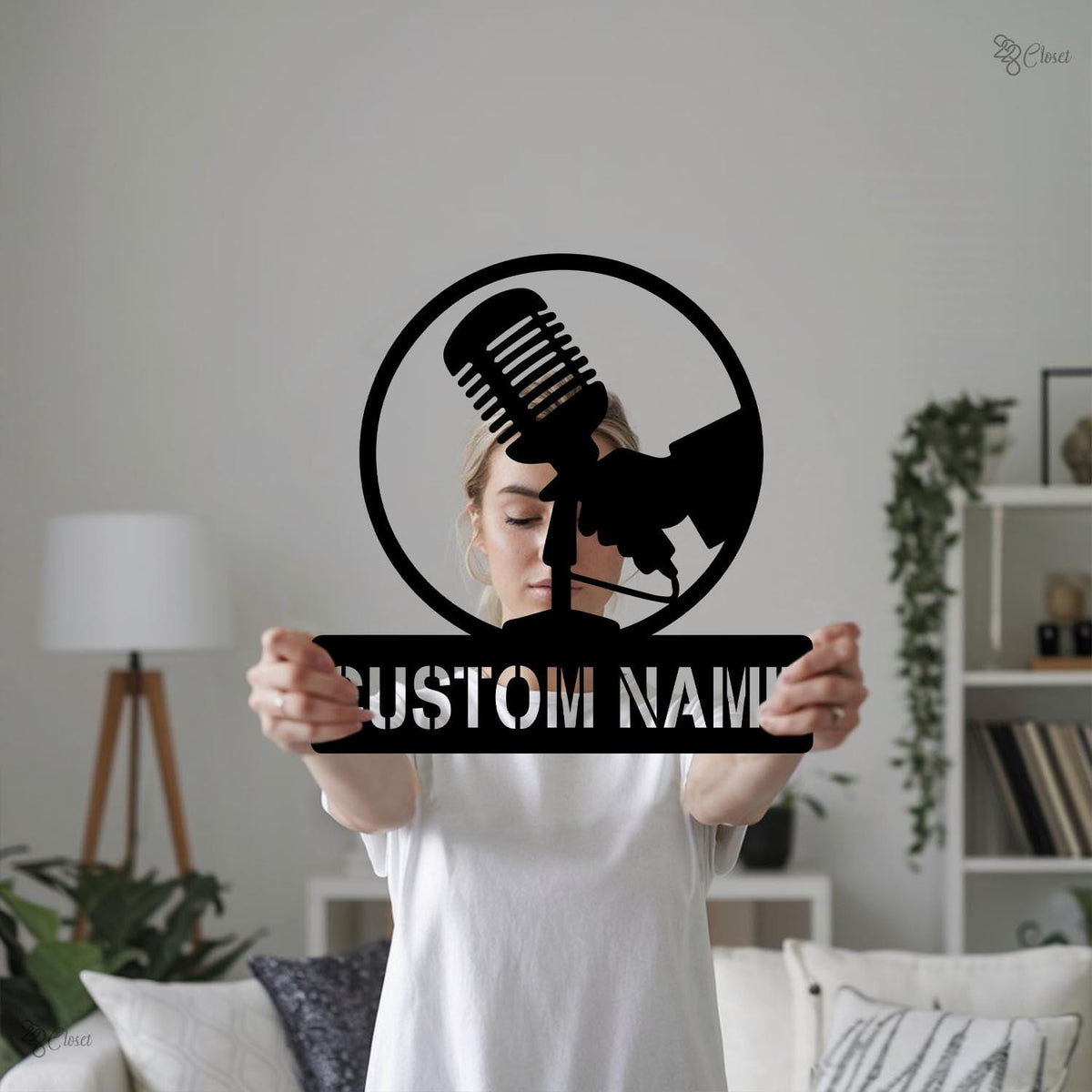 Personalized Metal Microphone Wall Art, Custom Microphone Sign, Podcast Room Decor, Music Studio, Gift for dad, Recording sign, Singer gift