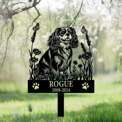 Custom Cavalier King Charles Memorial, Dog Garden Stake with Name, Dog Memorial Sign, Personalized Pet Loss Gift, Dog loss gift, Garden dog