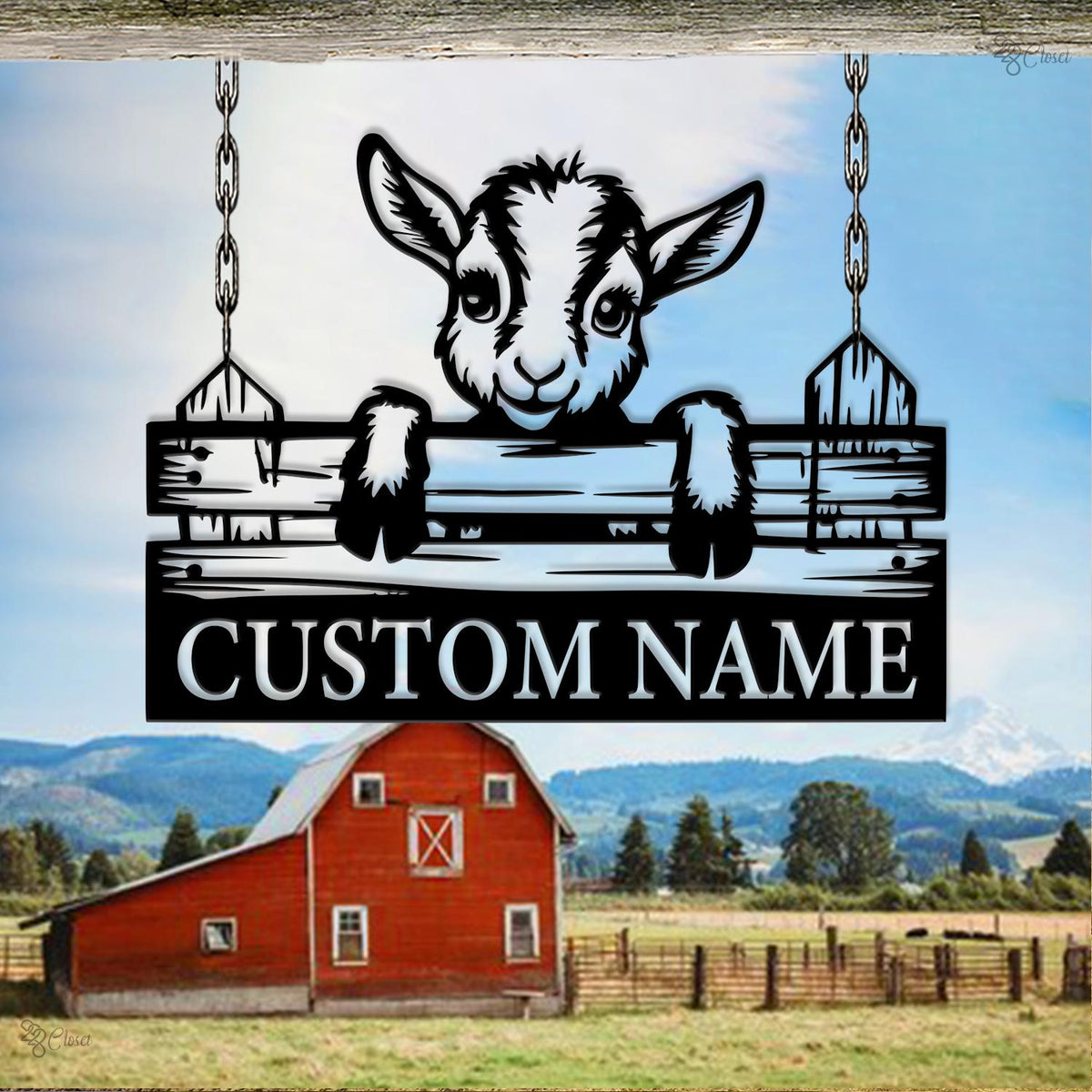 Custom Goat Farm Sign, Cute Baby Goat Name Sign, Baby Goat Metal, Baby Goat Fence Decor, Farm animal sign, Custom ranch sign, Gift for farm