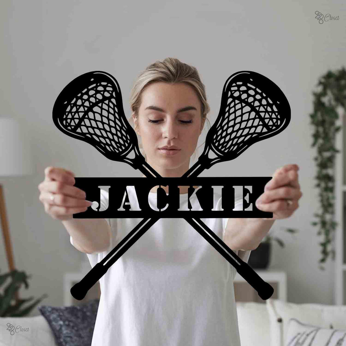 Custom Lacrosse Name Sign, Crossed Stick Metal, Gift for Athlete, Lacrosse Player Name, Lacrosse decor, Coach gift,Gift for son,Athlete gift