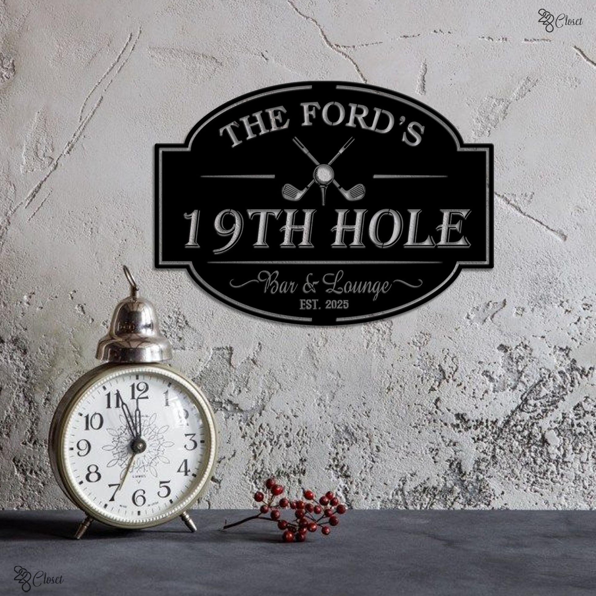 Custom 19th Hole Bar Sign, Personalized Golf Lounge, Golf Bar & Lounge Sign, Gift for dad, Golf gift decor,Golf man cave sign,Hole Bar Decor