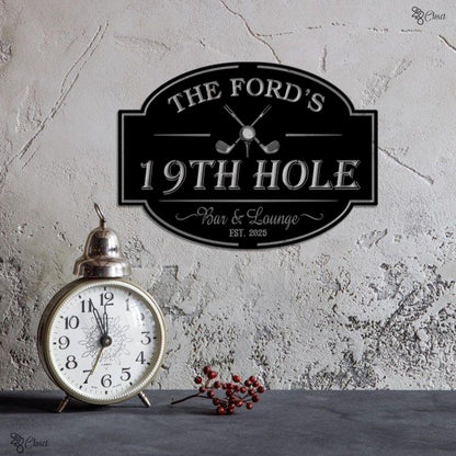 Custom 19th Hole Bar Sign, Personalized Golf Lounge, Golf Bar & Lounge Sign, Gift for dad, Golf gift decor,Golf man cave sign,Hole Bar Decor