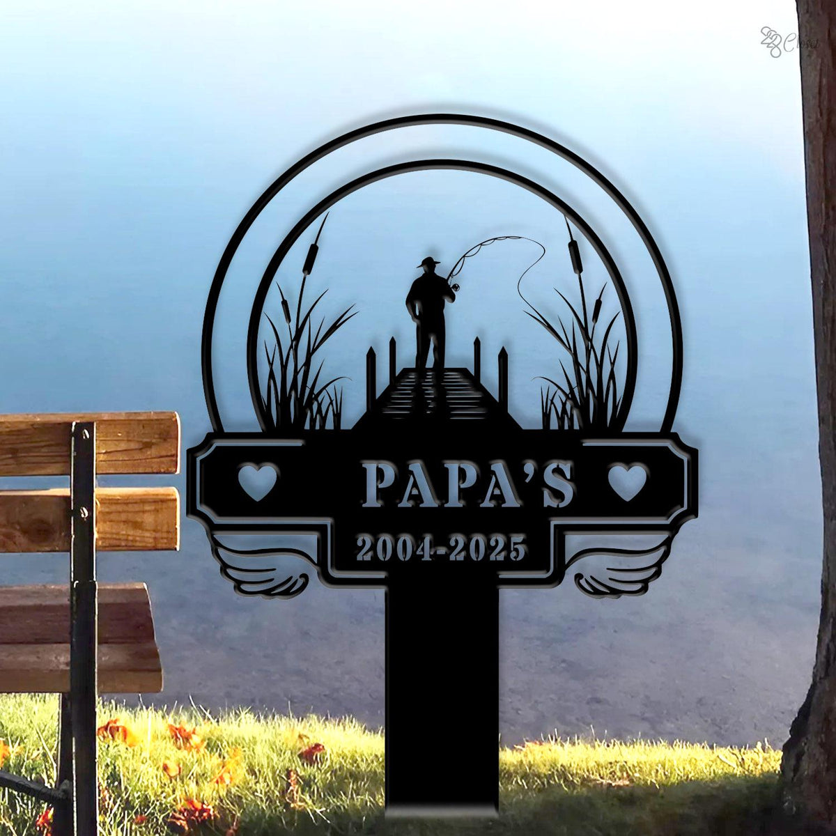 Custom Fishing Memorial Sign, Personalized Papa’s Dock Plaque, Dad Loss,Sympathy Gift,Fishing memorial,Memorial sign,Papa’s Fishing Memorial