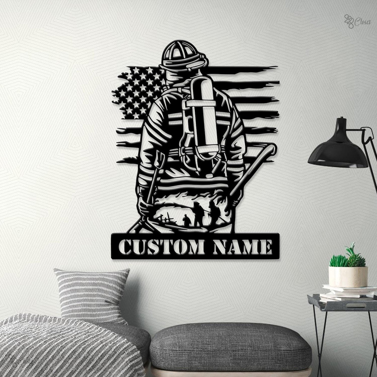 Custom Firefighter Metal Sign, Fire Department Sign, Firefighter Gift, Gift for dad, Maltese Cross Wall, Firefighter family gift, Home sign