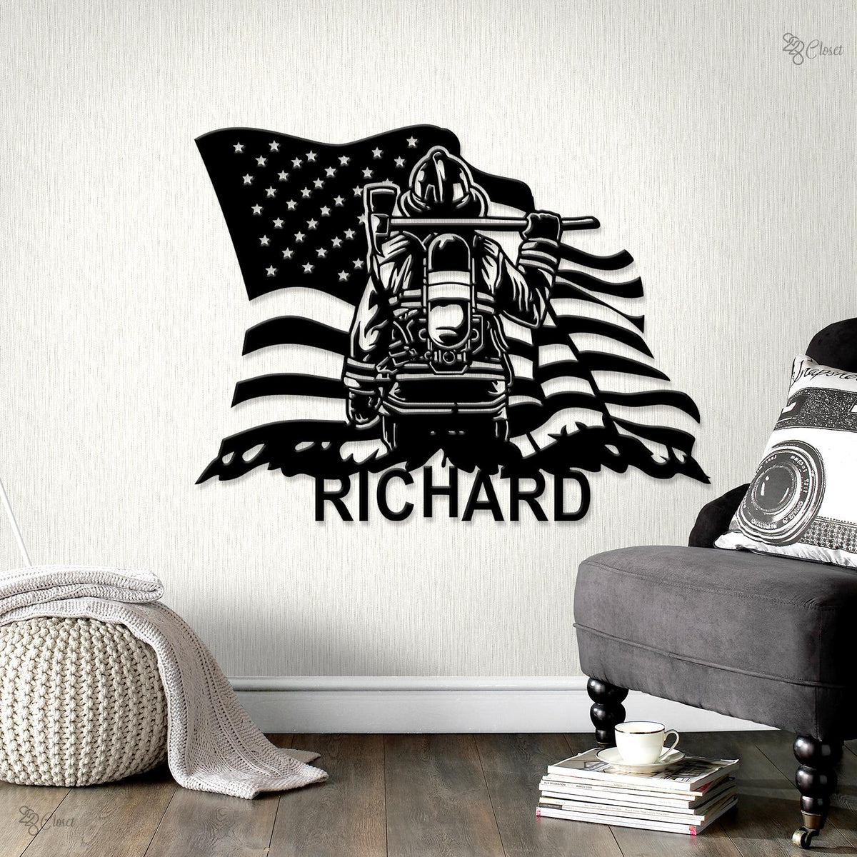 Custom Firefighter Metal Sign, Fire Department Sign, Firefighter Gift, Gift for dad, Maltese Cross Wall, Firefighter family gift, Home sign