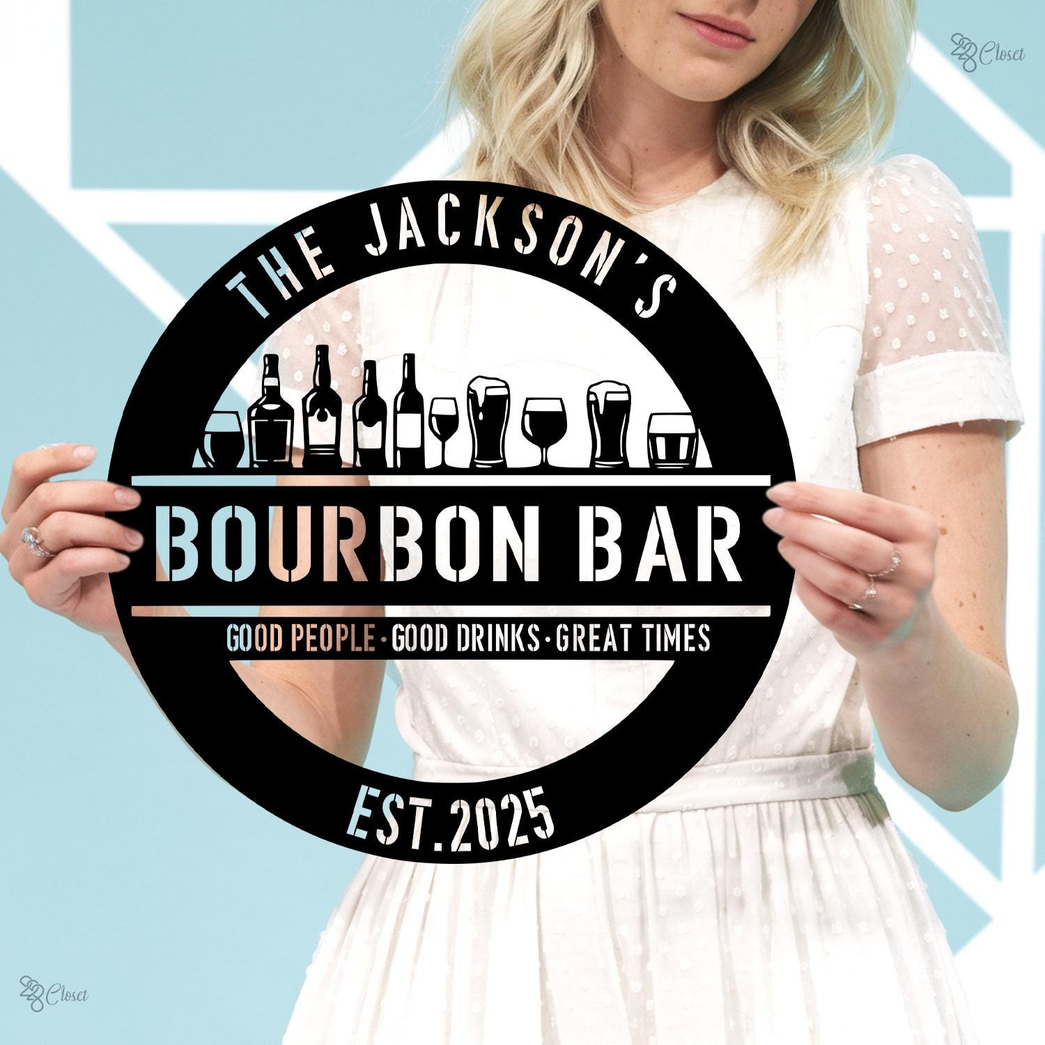 Custom Bourbon Bar Sign, Personalized Bourbon Sign, Gift for Whiskey, Bourbon Lovers, Rustic Metal Wall Decor,Home pub sign,Whiskey bar sign