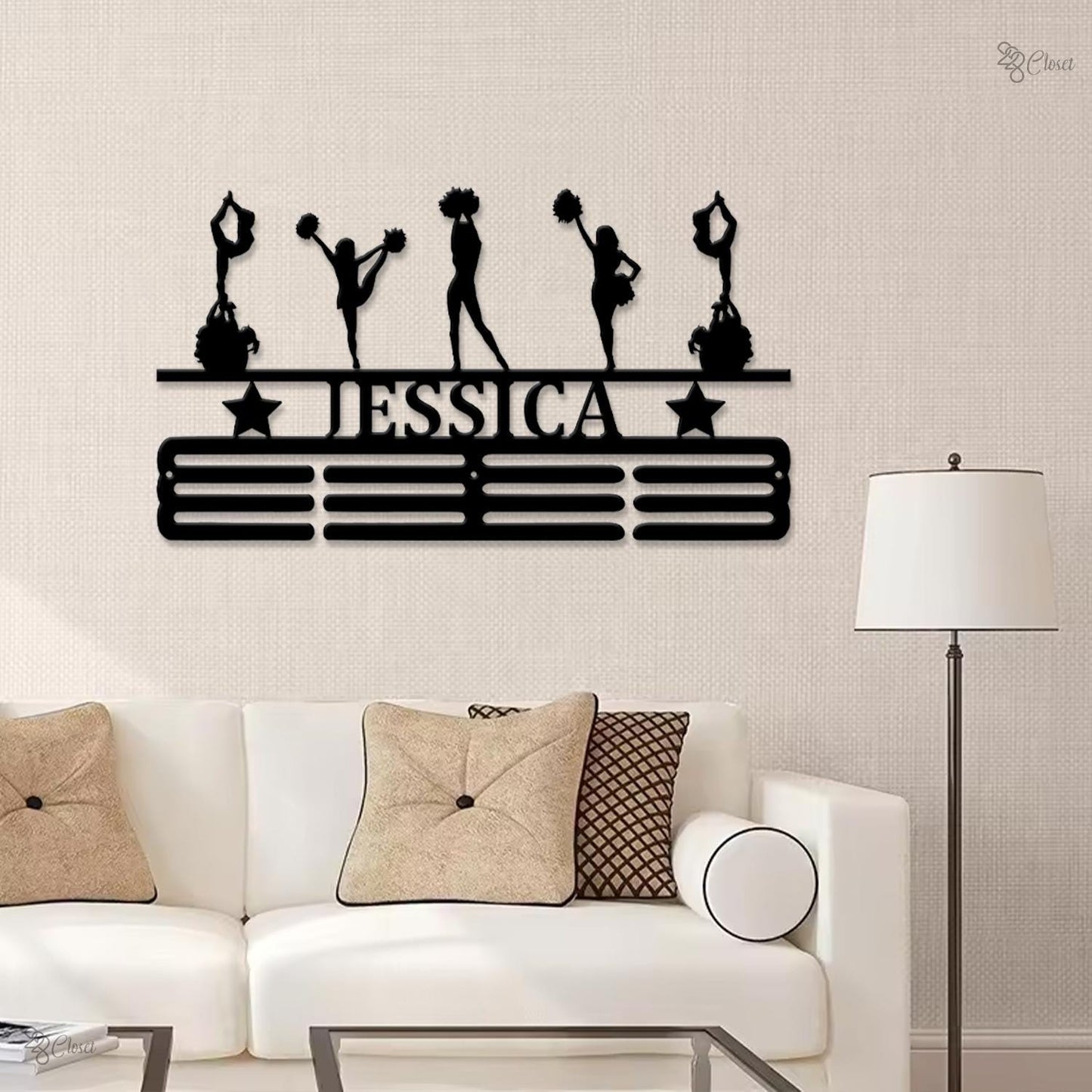 Custom Cheerleader Medal Holder Sign, Cheer Medal Hanger with Name, Gift for daughter, Cheerleader Wall Medal Hanger, Girls Cheer Medal