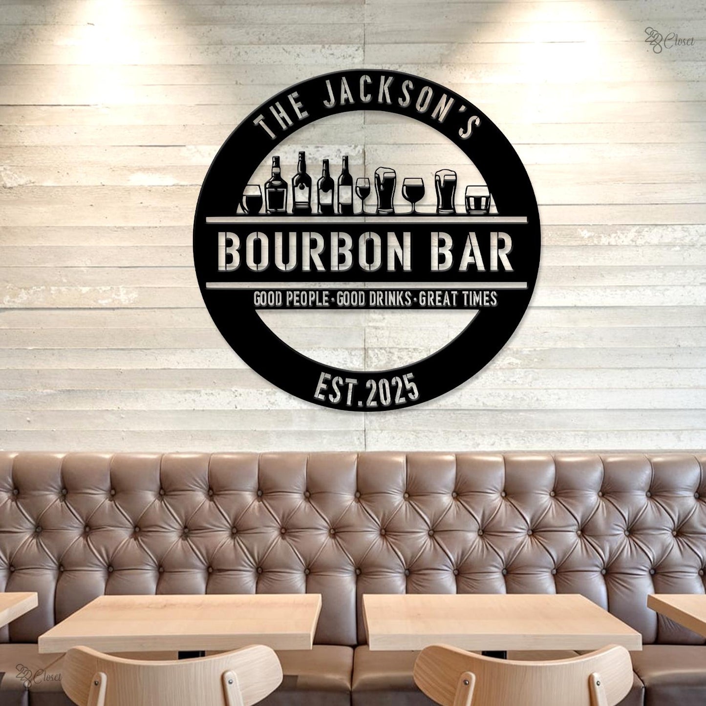 Custom Bourbon Bar Sign, Personalized Bourbon Sign, Gift for Whiskey, Bourbon Lovers, Rustic Metal Wall Decor,Home pub sign,Whiskey bar sign