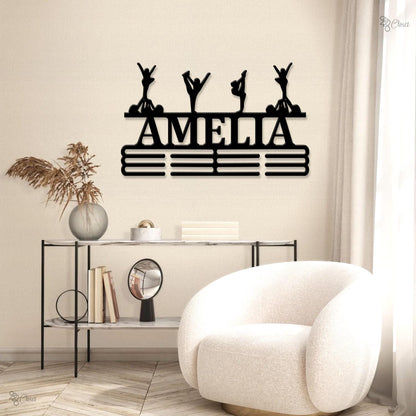 Custom Cheerleader Medal Holder Sign, Cheer Medal Hanger with Name, Gift for daughter, Cheerleader Wall Medal Hanger, Girls Cheer Medal