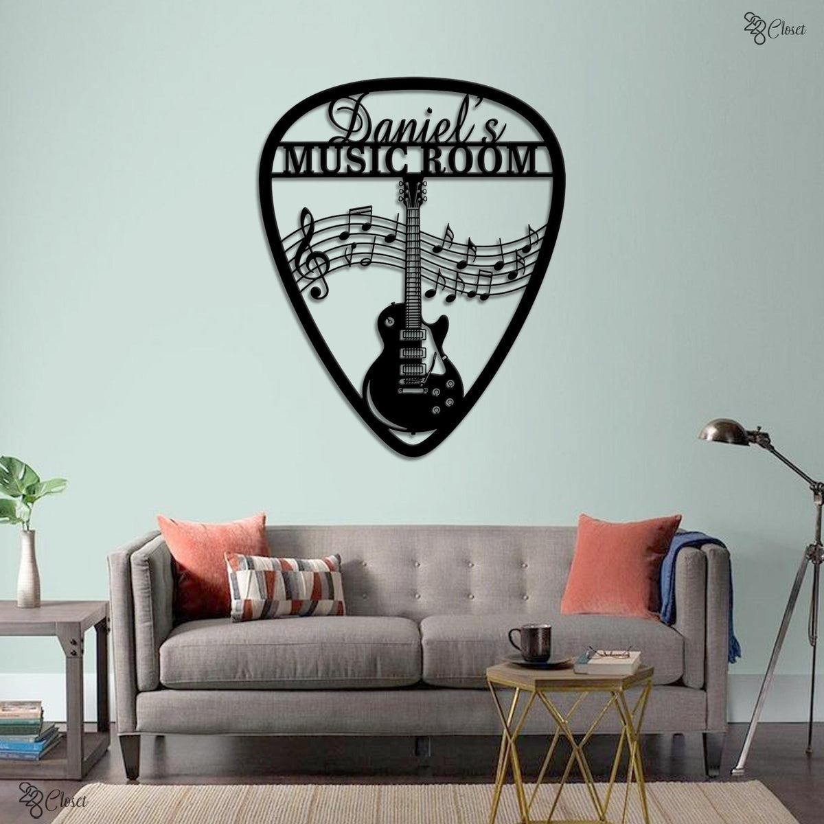 Personalized Guitarist Name Sign,Music Room Wall Decor,Guitar Metal Wall Art,Gift for Guitarist,Kids Nursery Decor, Guitar Metal Sign