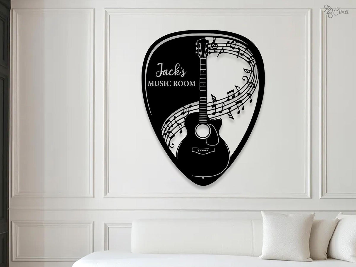 Custom Guitarist Name Sign, Guitar Metal Wall Art, Acoustic Guitar Sign, Music Studio Decor, Guitarist Gifts Xmas Gift for Guitar Player
