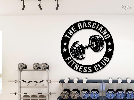 Personalized Home Gym Sign, Custom Metal Dumbbell Sign, Weightlifting Workout Room Wall Decor,Gym Room Decor,Fitness Room Decor Gift for him