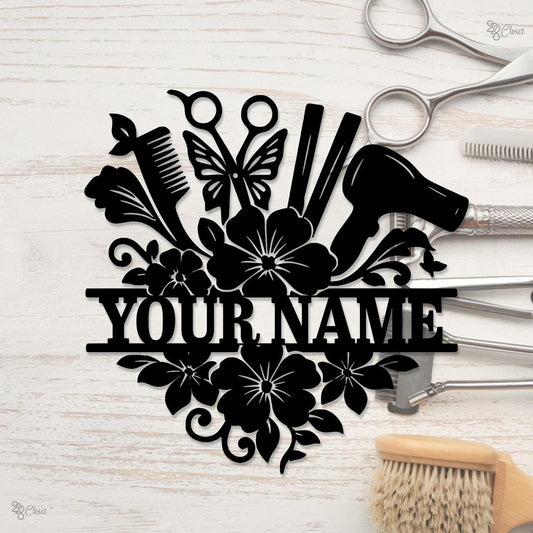 Personalized Hair Stylist Metal Sign, Custom Hair Stylist Gifts, Hair Salon Decor Beauty Salon Decor, Hairdresser Gifts Xmas Gift for her