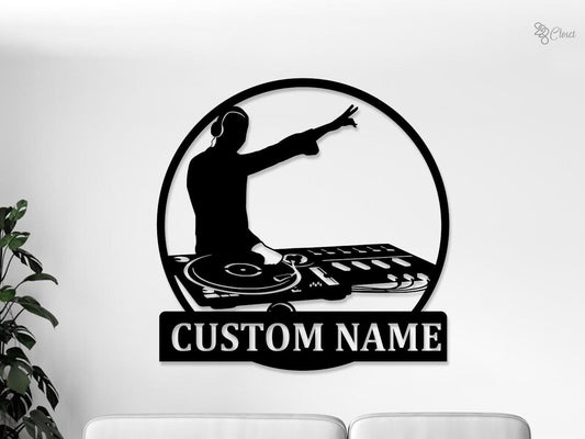 Personalized DJ Metal Sign, Custom DJ Gifts, Christmas Gifts For DJ, Dj Room Decor, Dj Name Sign,Dj Club Decor Music Room Decor Gift for him