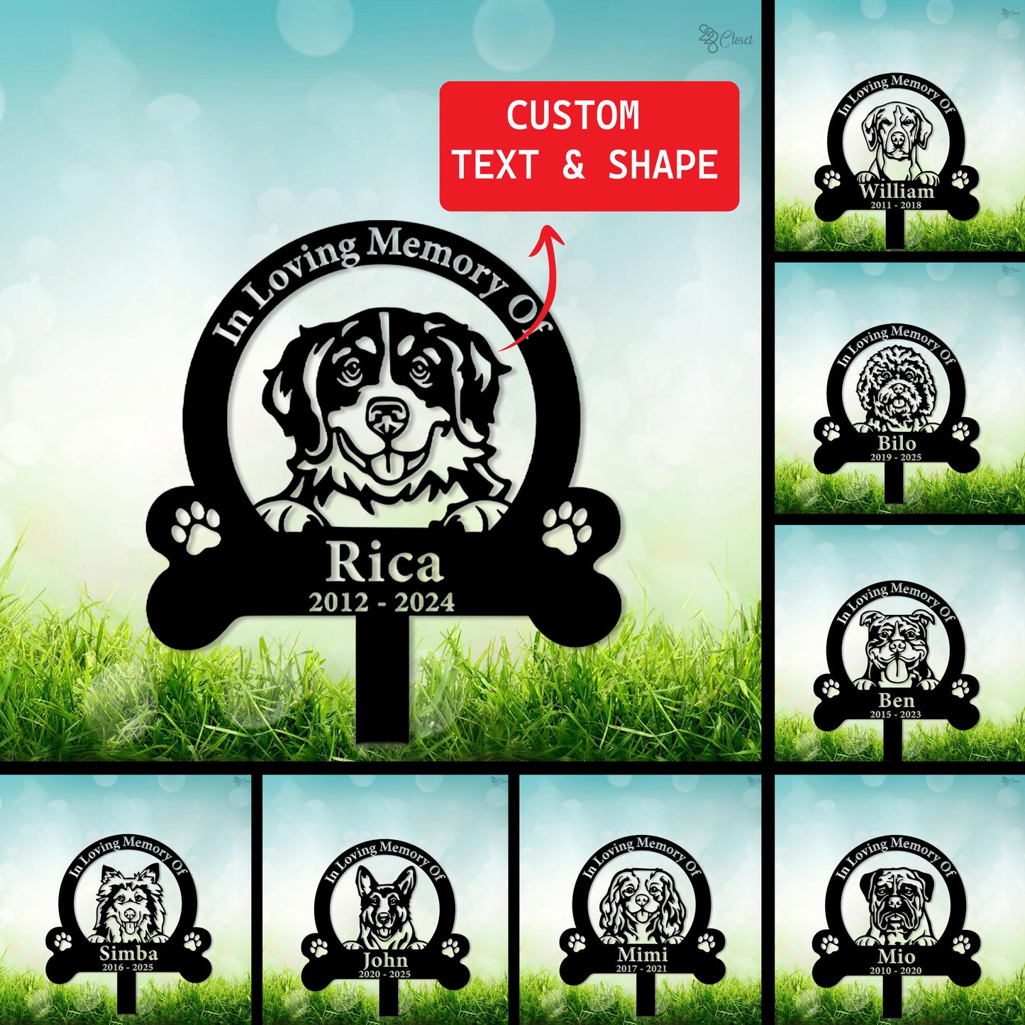 Custom Dog Memorial Stake, Dog Grave Marker, Pet Memorial Plaque, Personalized Dog Garden Sign, Pet Sympathy Gift,Dog Sympathy Gift Dog Loss