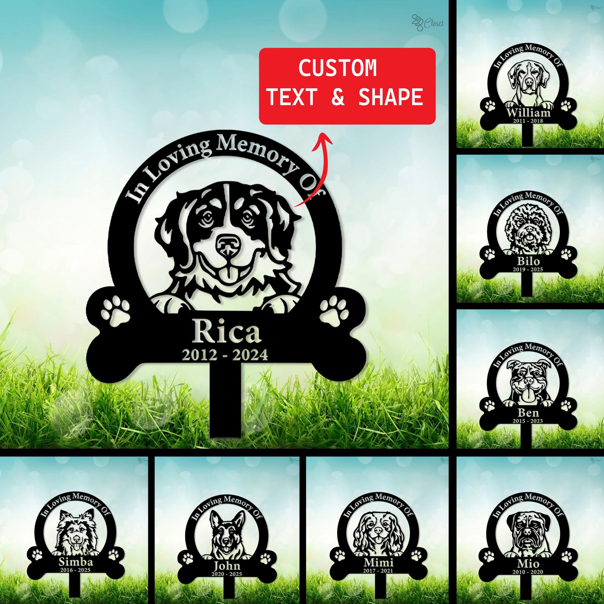 Custom Dog Memorial Stake, Dog Grave Marker, Pet Memorial Plaque, Personalized Dog Garden Sign, Pet Sympathy Gift,Dog Sympathy Gift Dog Loss
