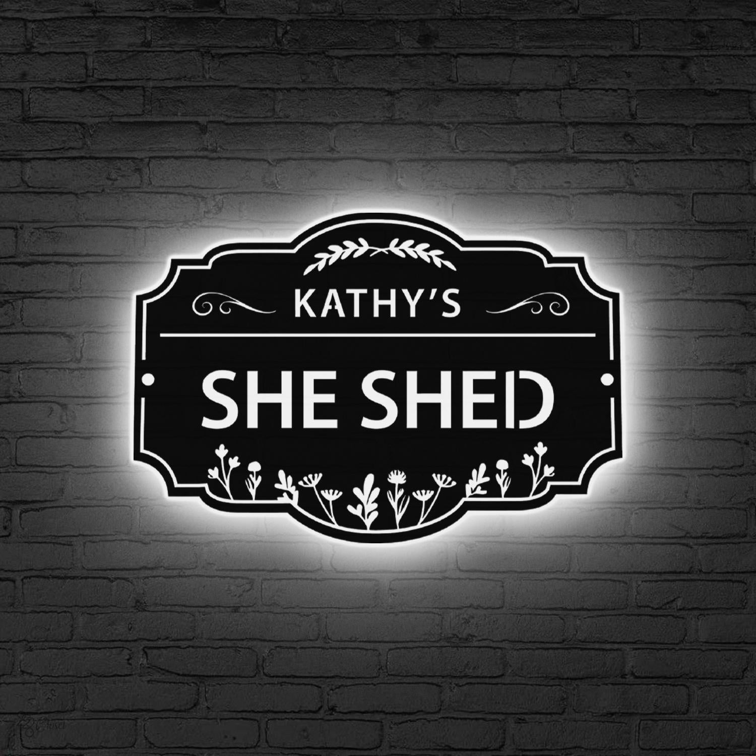 Custom Craft Room Metal Sign LED Lights, Creative Room Sign, Personalized Craft Room Sign, Gift for her, Craft Room Decor, She Shed Decor