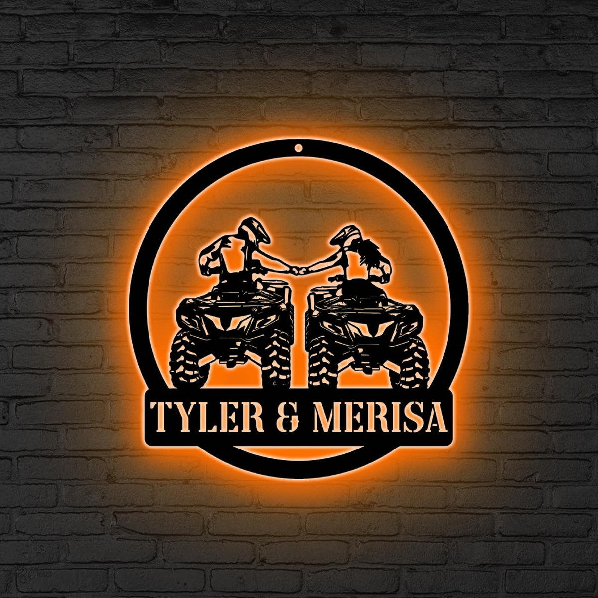 Custom Name UTV Metal Sign with Led Lights, Personalized Off-Road Adventure Sign, Side by Side LED Wall Art, Mountain UTV Sign,Quad Bike Art