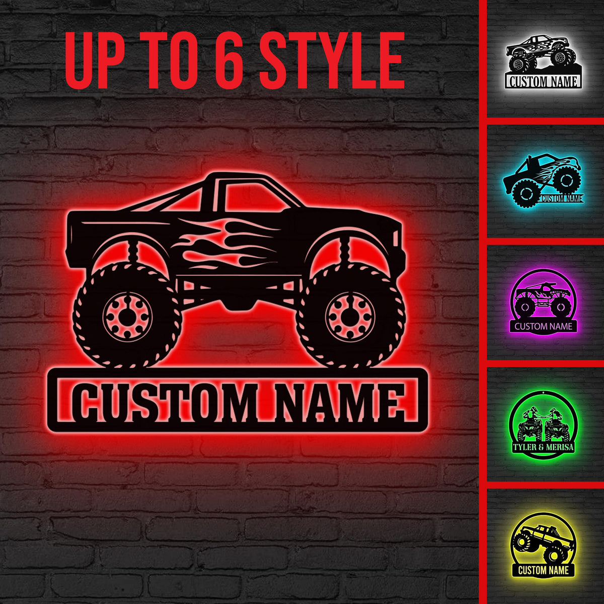 Custom Name UTV Metal Sign with Led Lights, Personalized Off-Road Adventure Sign, Side by Side LED Wall Art, Mountain UTV Sign,Quad Bike Art
