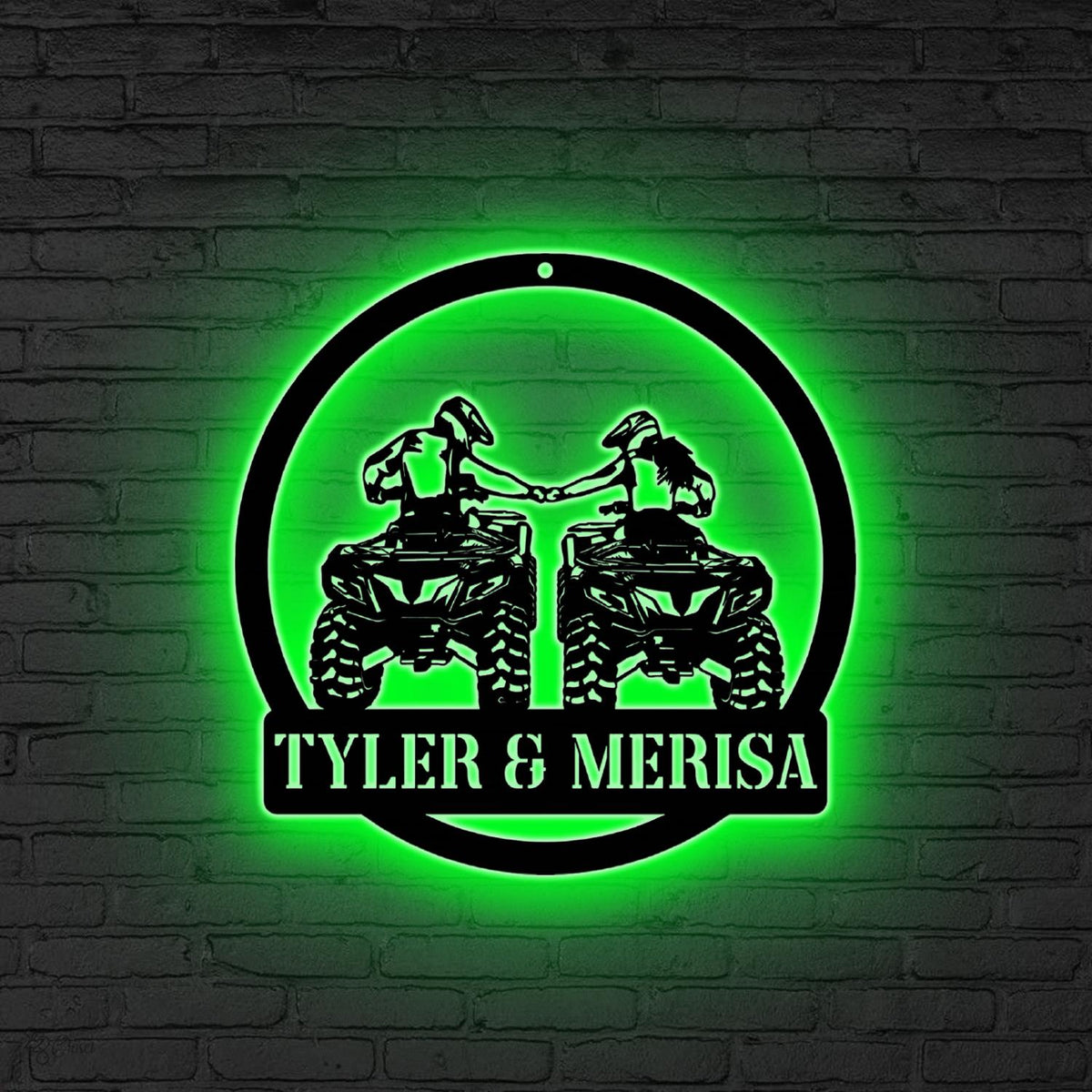 Custom Name UTV Metal Sign with Led Lights, Personalized Off-Road Adventure Sign, Side by Side LED Wall Art, Mountain UTV Sign,Quad Bike Art