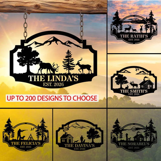 Personalized Metal Cabin Name Sign, Custom Your Cabin Sign, Outdoor Decor, Cabin Decor Nature Wall Art, Man Cave Decor