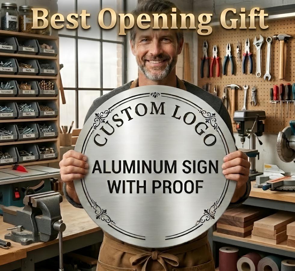 Custom Metal Sign with Logo, Personalized Office Decor, Custom Outdoor Sign, Any Shape Sign, Aluminum Sign, Business Logo Opening Gifts
